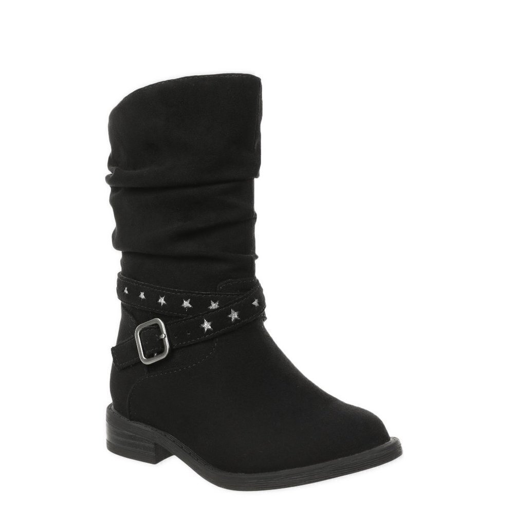 Faux Suede Girl's Riding Boots With Star Accents New With Tags